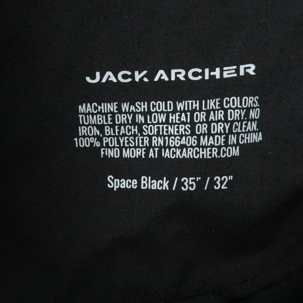 Jack Archer Pants Mens 35x32 Space Black Jetsetter Tech Trouser Straight Travel